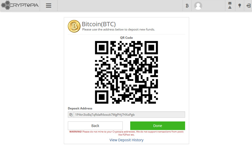 Depositi di Cryptopia
