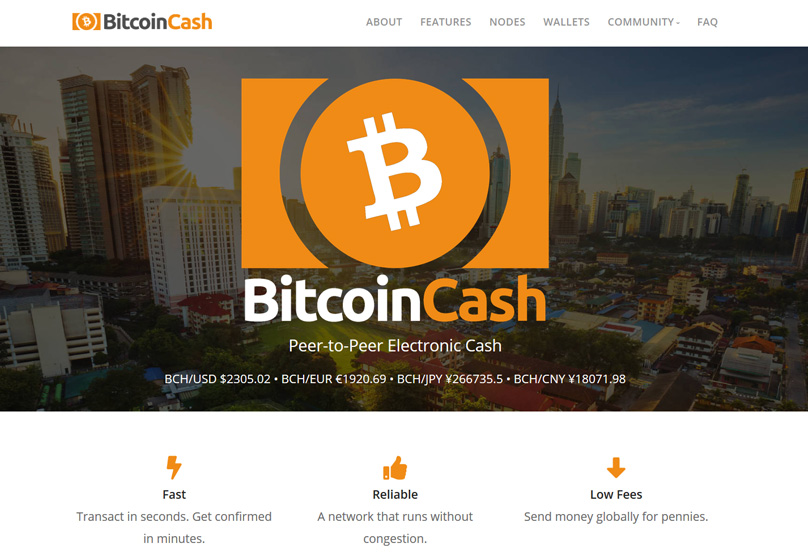 Sito Web Bitcoin Cash