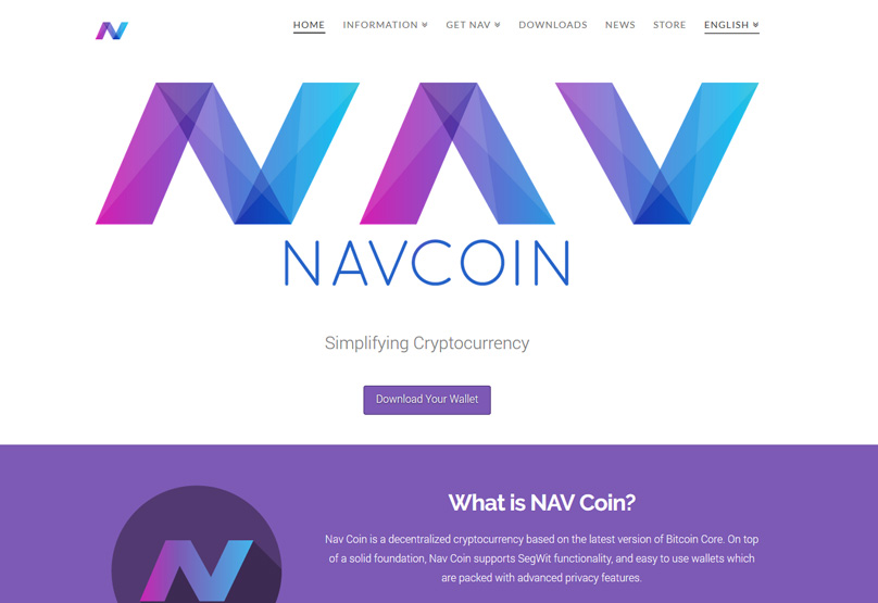 Site Web de Nav Coin