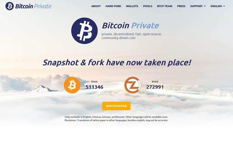 Sitio web privado de Bitcoin
