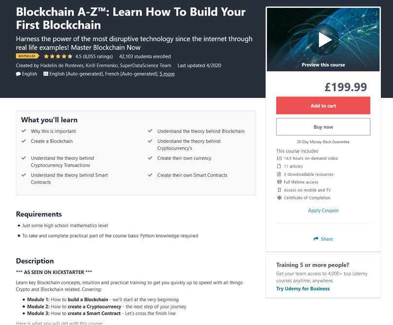Blockchain A-Z ™: aprenda a construir su primera cadena de bloques